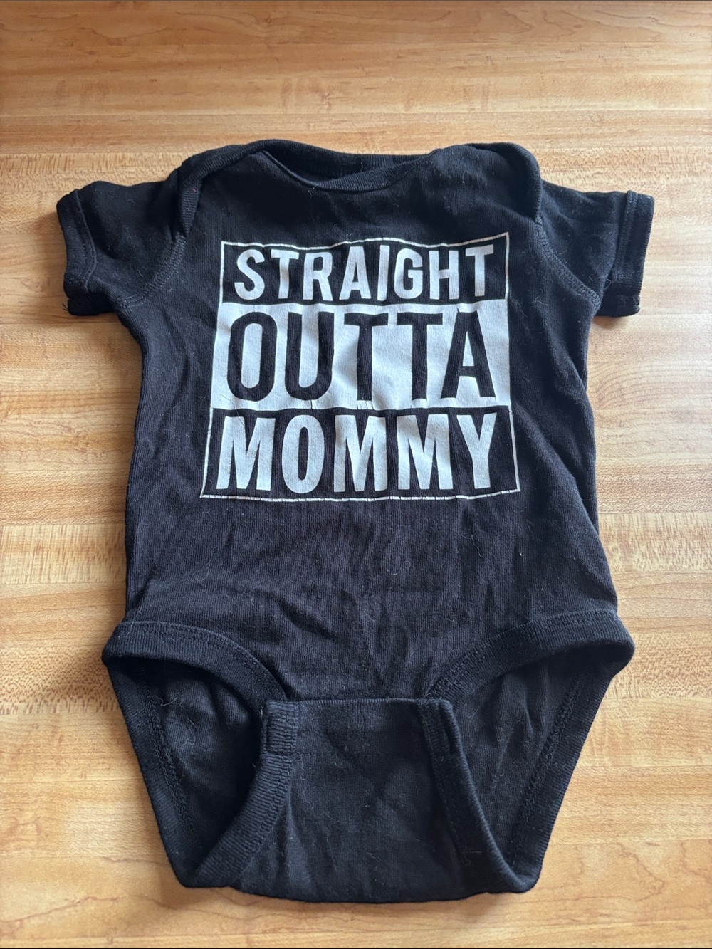 Rabbit Skins Black "Straight Outta Mommy" One-Piece